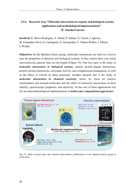 Molecular Interactions in Organic and Biological Systems. Applications and Methodological Implementations” (E