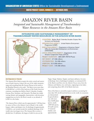 AMAZON RIVER BASIN Integrated and Sustainable Management of Transboundary Water Resources in the Amazon River Basin