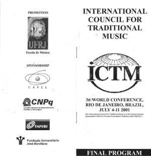 International Council for Traditional Music