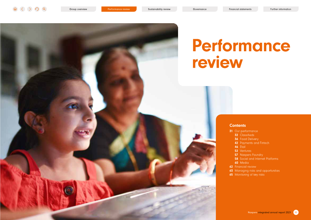 Performance Review Sustainability Review Governance Financial Statements Further Information