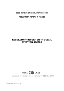Regulatory Reform in the Civil Aviation Sector