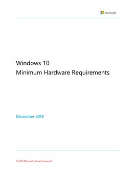 Windows 10 Minimum Hardware Requirements