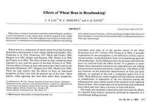 Effects of Wheat Bran in Breadmaking'