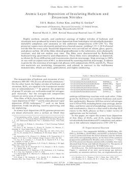 Atomic Layer Deposition of Insulating Hafnium and Zirconium Nitrides