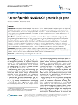 A Reconfigurable NAND/NOR Genetic Logic Gate