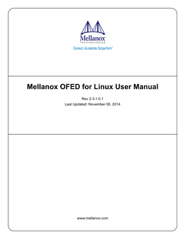 Mellanox OFED Linux User's Manual