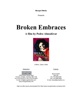 Broken Embraces – Pressbook