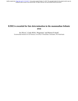 EZH2 Is Essential for Fate Determination in the Mammalian Isthmic Area