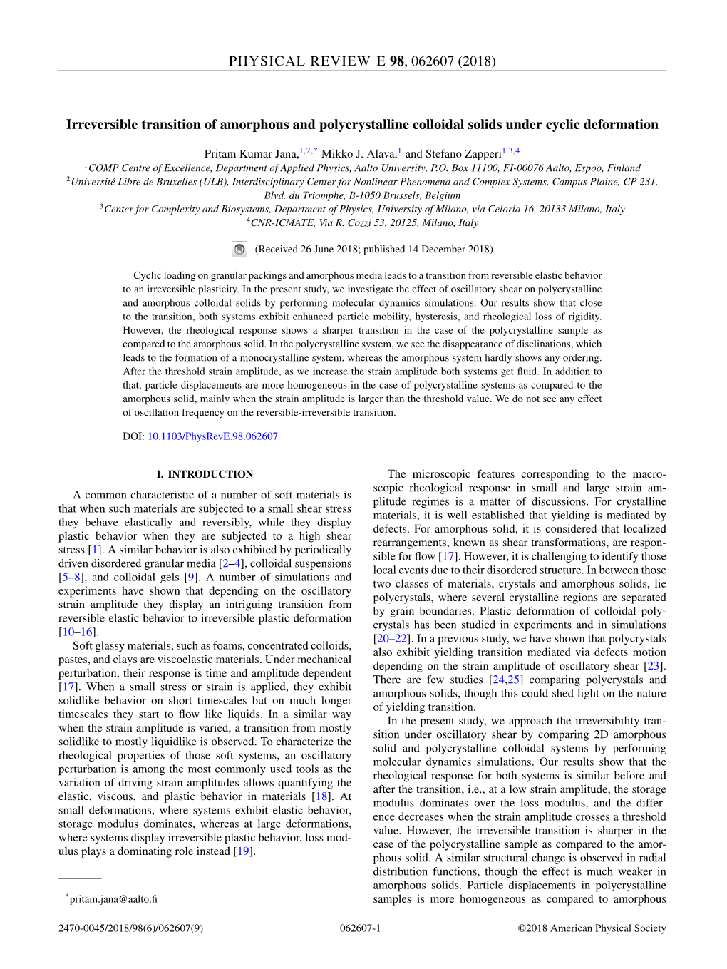 Irreversible Transition of Amorphous and Polycrystalline Colloidal Solids Under Cyclic Deformation