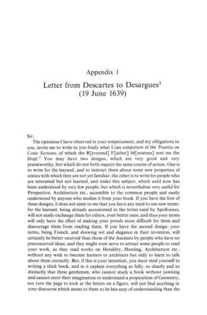 Letter from Descartes to Desargues 1 (19 June 1639)