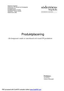 Produktplacering