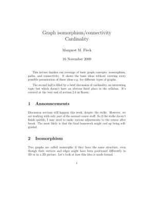 Graph Isomorphism/Connectivity Cardinality