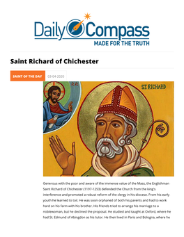 Saint Richard of Chichester