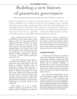 TALISAY Building a New History of Grassroots Governance