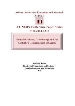 ATINER's Conference Paper Series SOC2014-1237