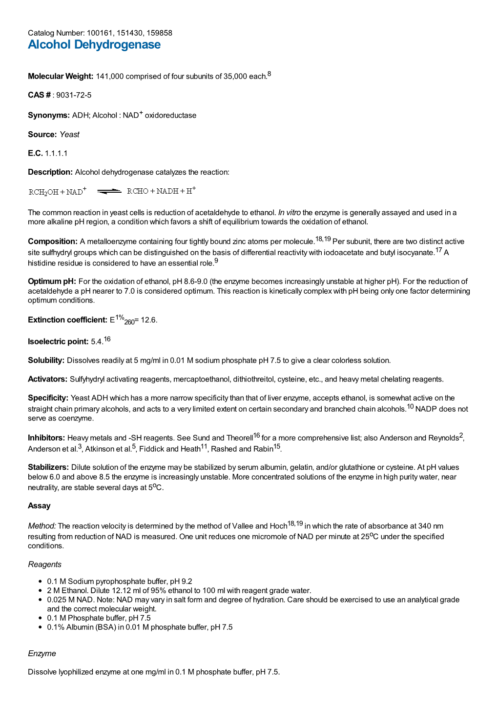 Alcohol Dehydrogenase