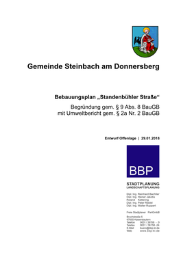 Gemeinde Steinbach Am Donnersberg Bebauungsplan