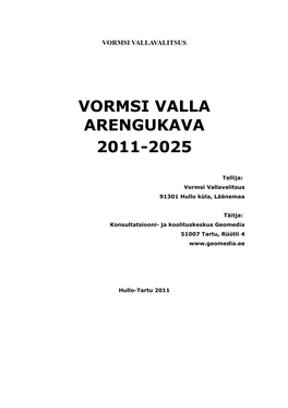 Vormsi Valla Arengukava 2011-2025