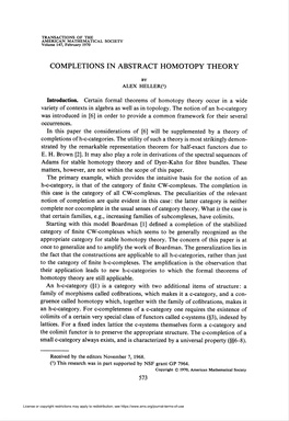 Completions in Abstract Homotopy Theory