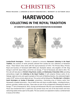 Harewood Collecting in the Royal Tradition