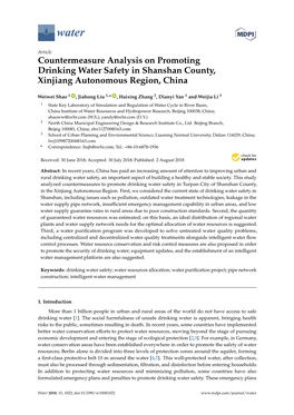 Countermeasure Analysis on Promoting Drinking Water Safety in Shanshan County, Xinjiang Autonomous Region, China
