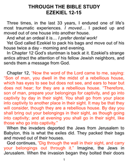 Through the Bible Study Ezekiel 12-15
