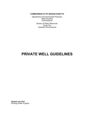 Private Well Guidelines