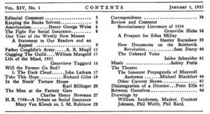 Vol. XIV, No. 1 CONTENTS JANUARY 1, 1935 Editorial