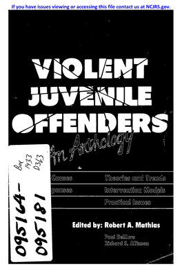 The Violent Juvenile Offender: an Empirical Portrait