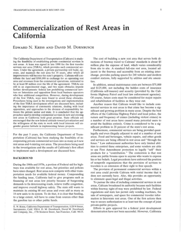 Commercialization of Rest Areas in California