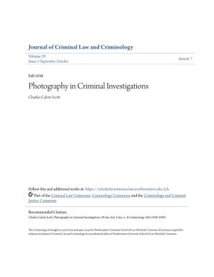 Photography in Criminal Investigations Charles Calvin Scott