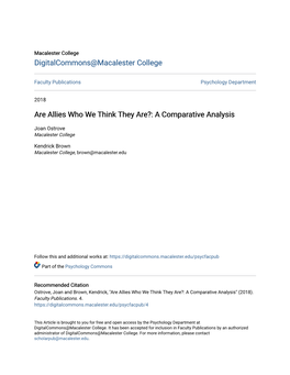 Are Allies Who We Think They Are?: a Comparative Analysis