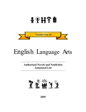 English Language Arts Authorized Novels and Nonfiction Annotated List