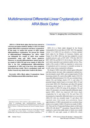Multidimensional Differential-Linear Cryptanalysis of ARIA Block Cipher