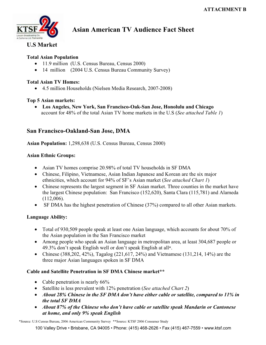 Asian American TV Audience Fact Sheet