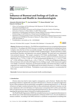 Influence of Burnout and Feelings of Guilt on Depression and Health In
