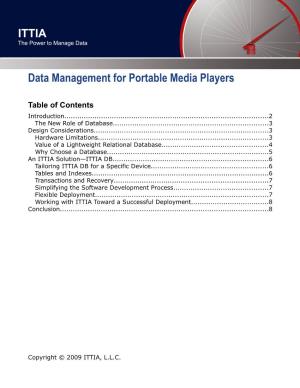 Data Management for Portable Media Players