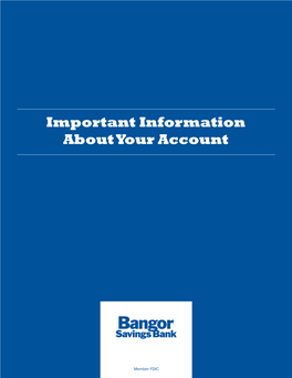 Important Information About Your Account