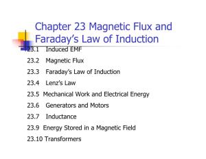 Chapter 23 Magnetic Flux and Faraday's Law of Induction
