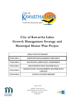 City of Kawartha Lakes Growth Management Strategy and Municipal Master Plan Project