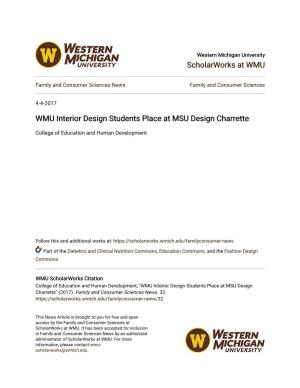 WMU Interior Design Students Place at MSU Design Charrette