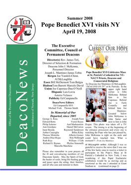 Pope Benedict XVI Visits NY April 19, 2008