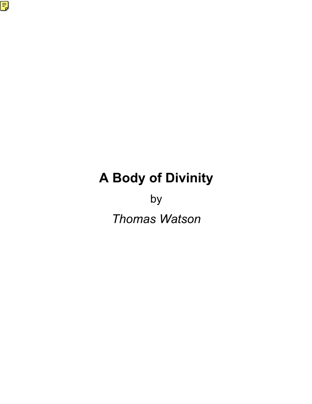 A Body of Divinity by Thomas Watson (PDF)