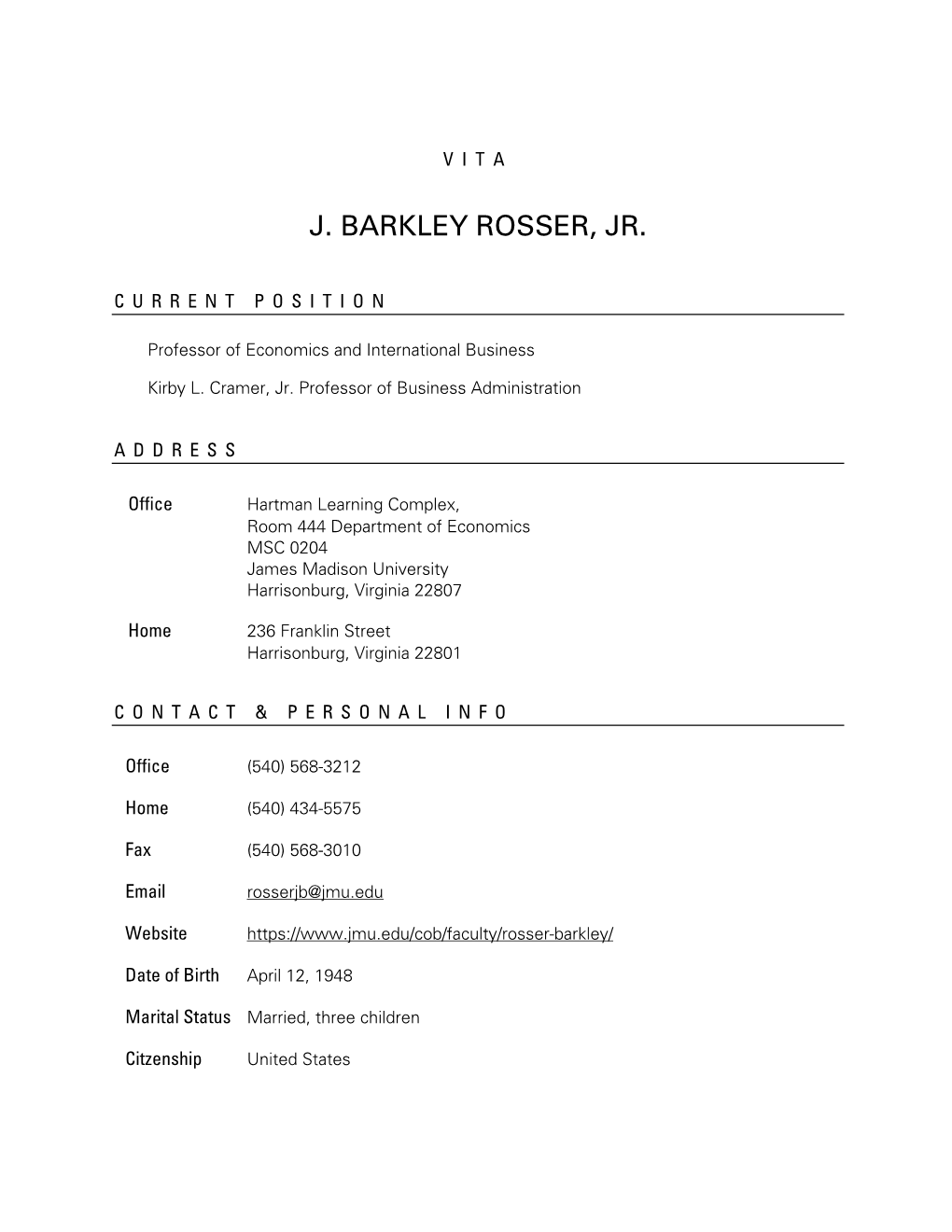 J. Barkley Rosser, Jr