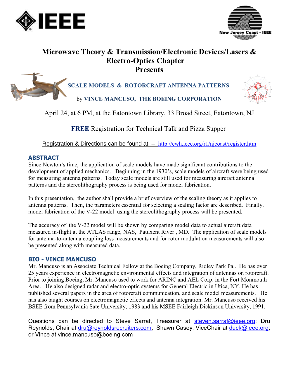 The Aerospace and Electronic System/Engineering Management Chapter of the New Jersey Coast