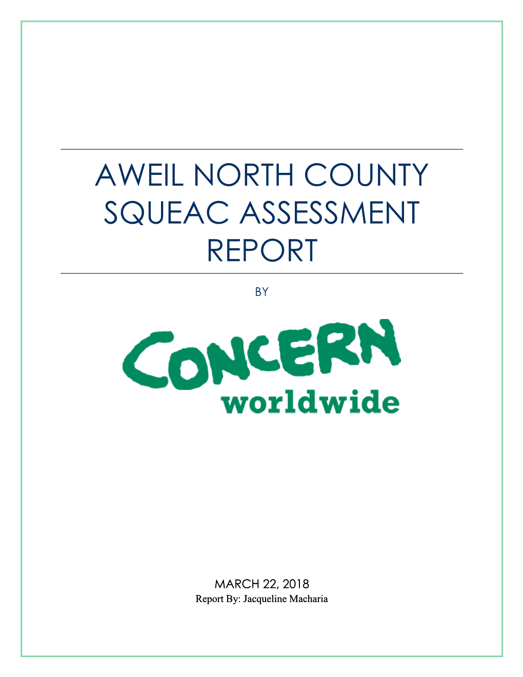 Aweil North County Squeac Assessment Report