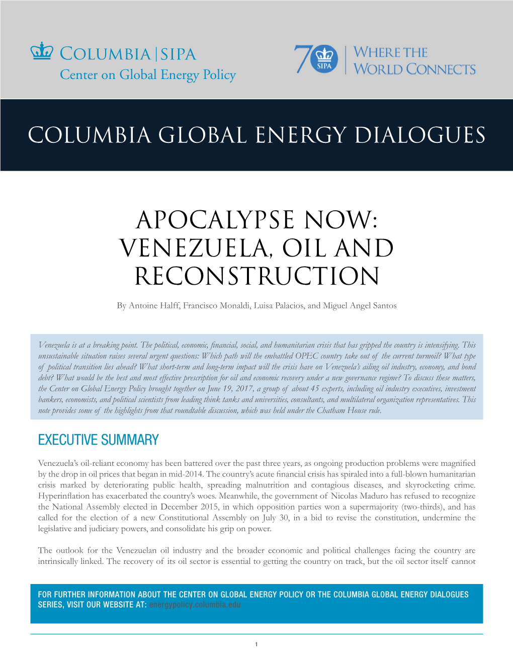 Apocalypse Now: Venezuela, Oil and Reconstruction