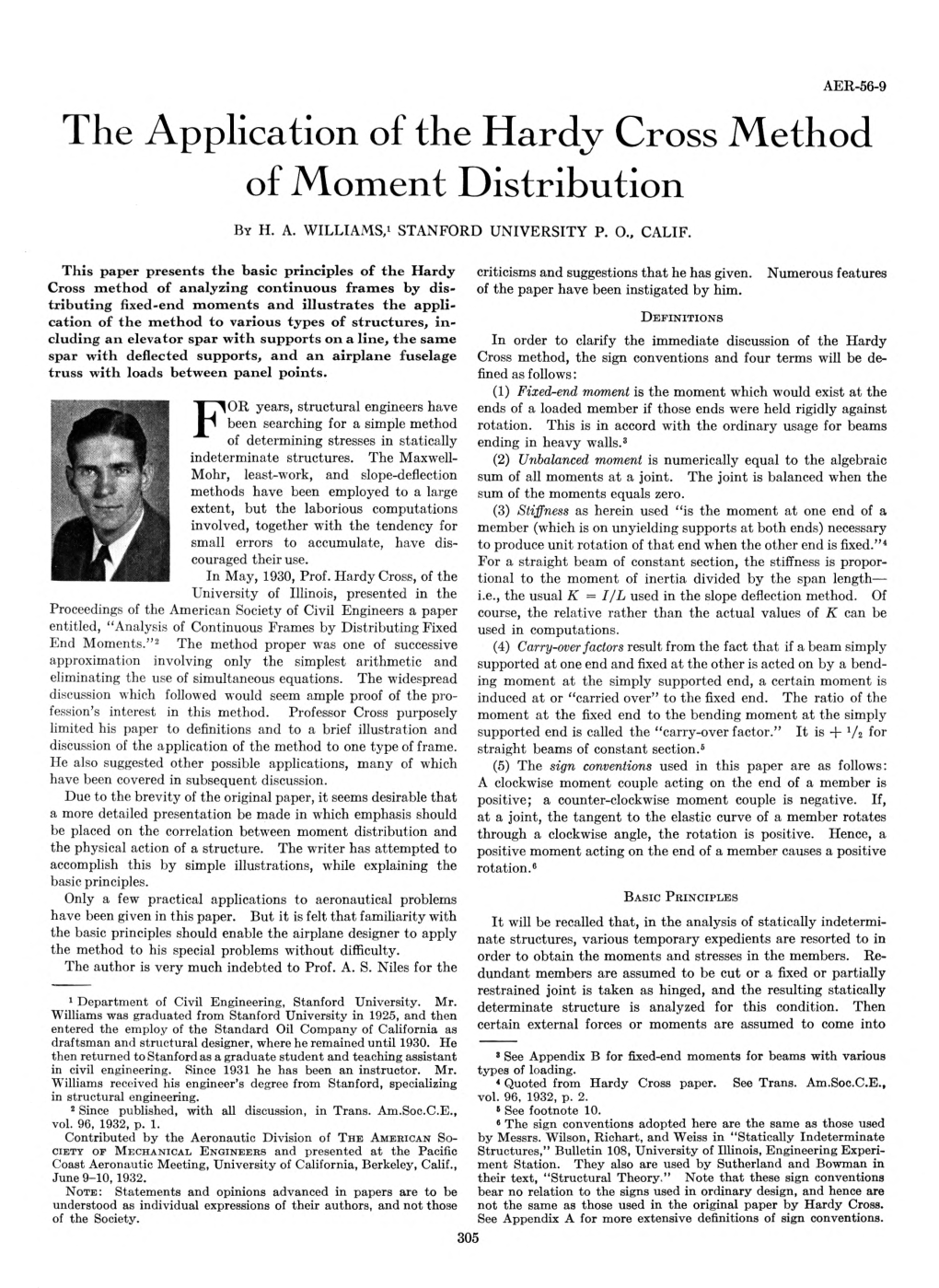 The Application of the Hardy Cross Method of Moment Distribution