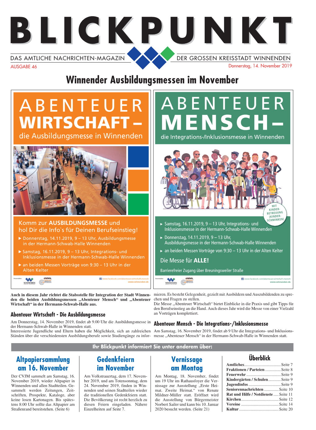 MENSCH– Die Ausbildungsmesse in Winnenden Die Integrations-/Inklusionsmesse in Winnenden