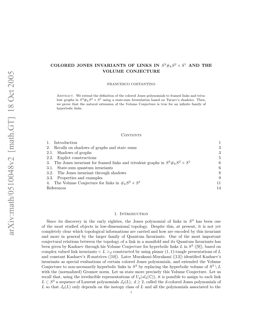 [Math.GT] 18 Oct 2005 L Ihte(Omlzd Rmvnr.Ltu Tt Oepeieythis of Precisely Representations More Irreducible State the Us Using Let That, Norm